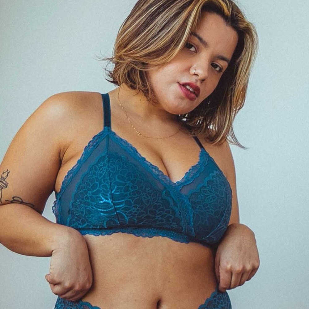 Uye Surana Lacey Easy Fit Bralette in Indigo (Size M/L)